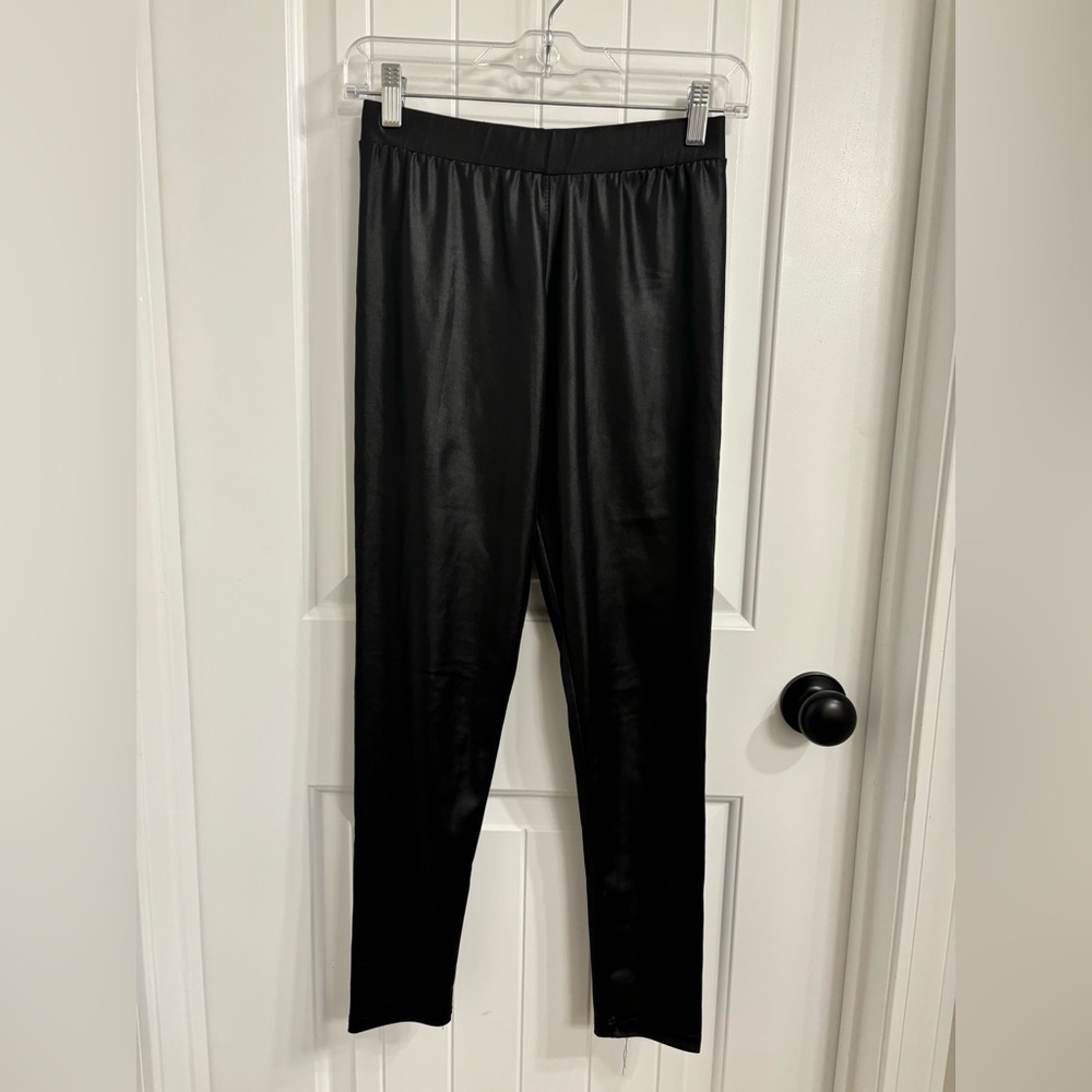 Black leather leggings